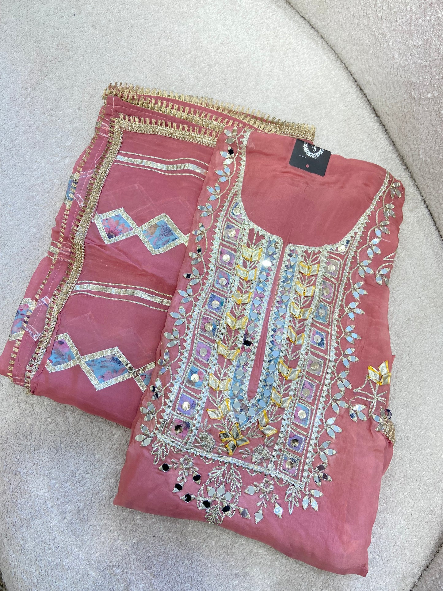 Pure organza nakki kiran suit set