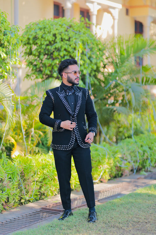Black Stud Suit set