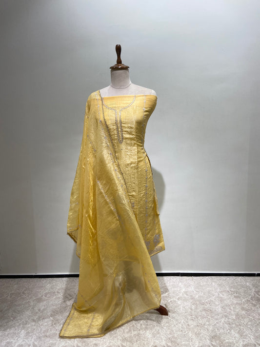 Pure organze yellow suit set