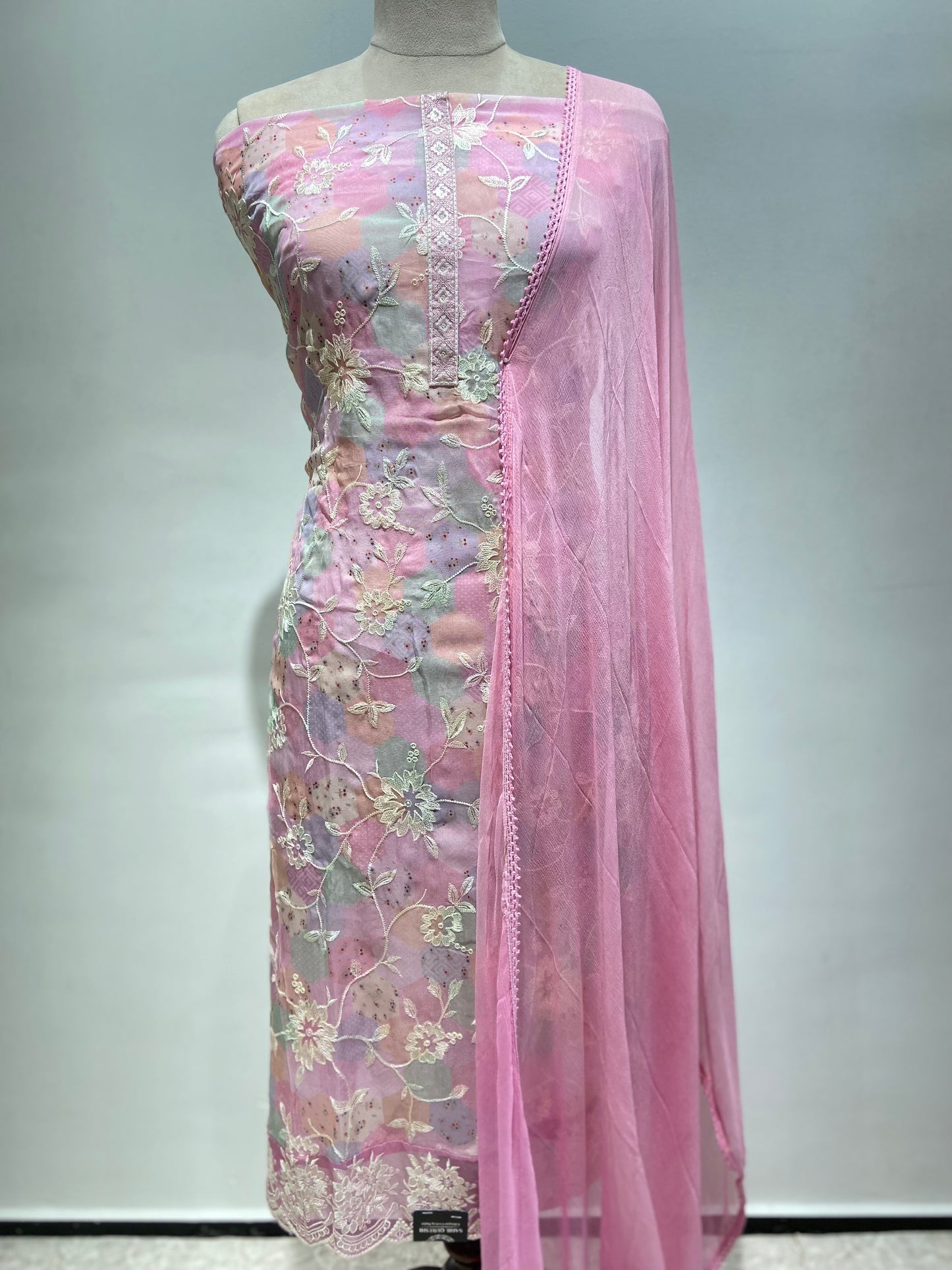 Pink suit material
