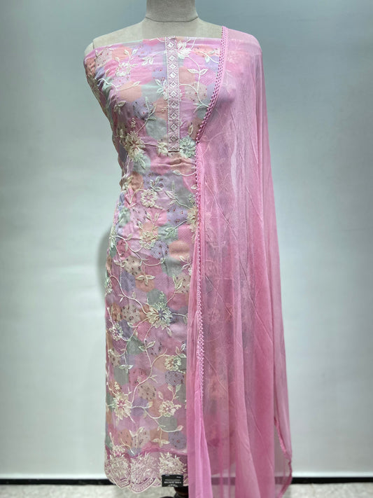 Pink suit material