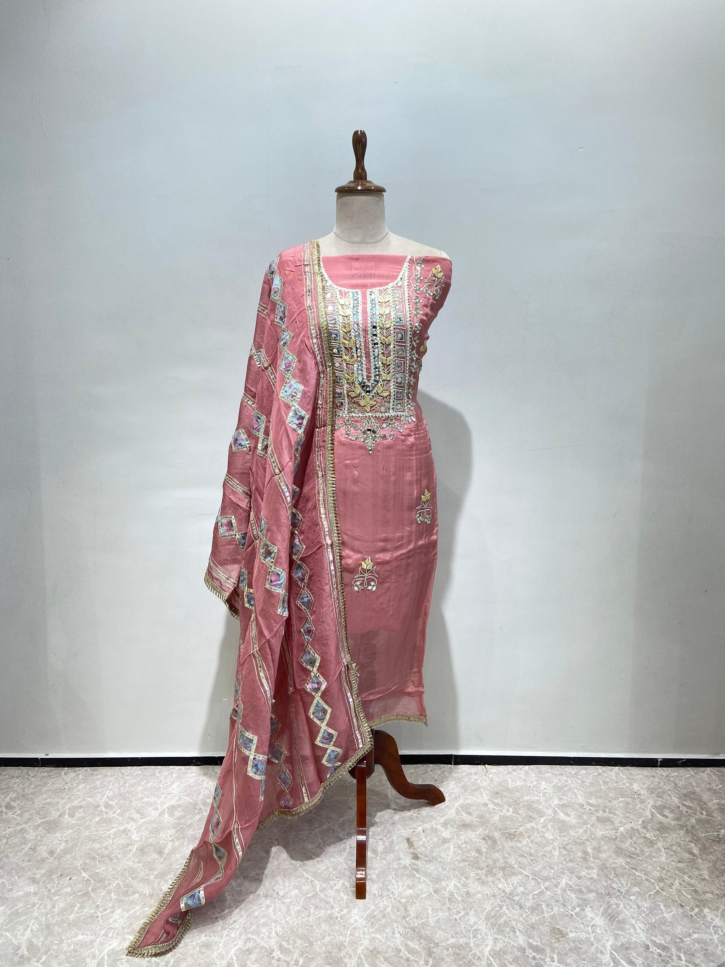 Pure organza nakki kiran suit set