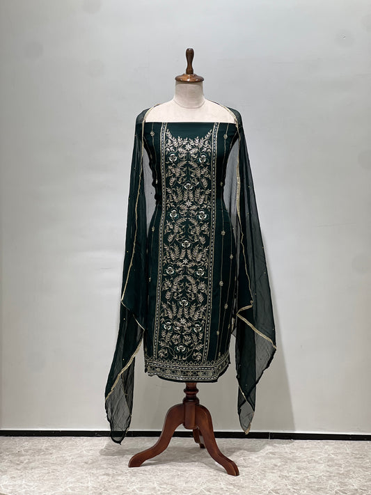 Green embroidery suit set