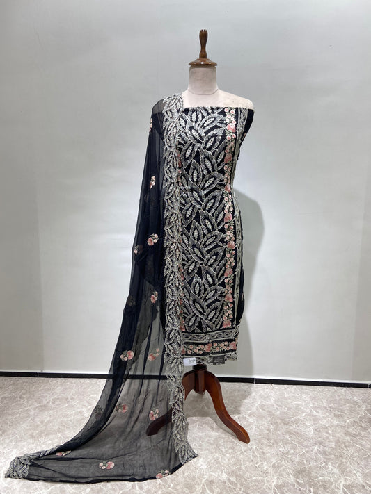 Black heavy royal kurta suit set