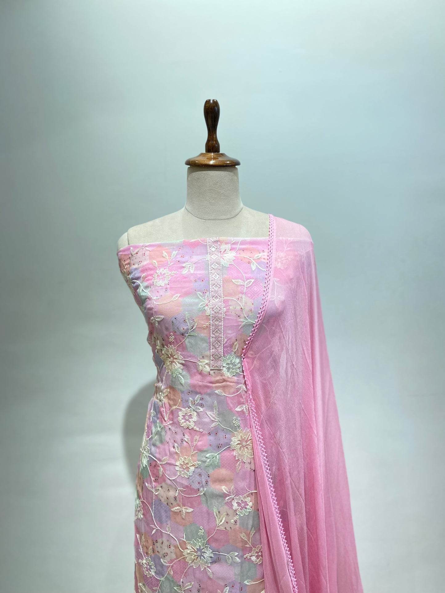 Pink suit material