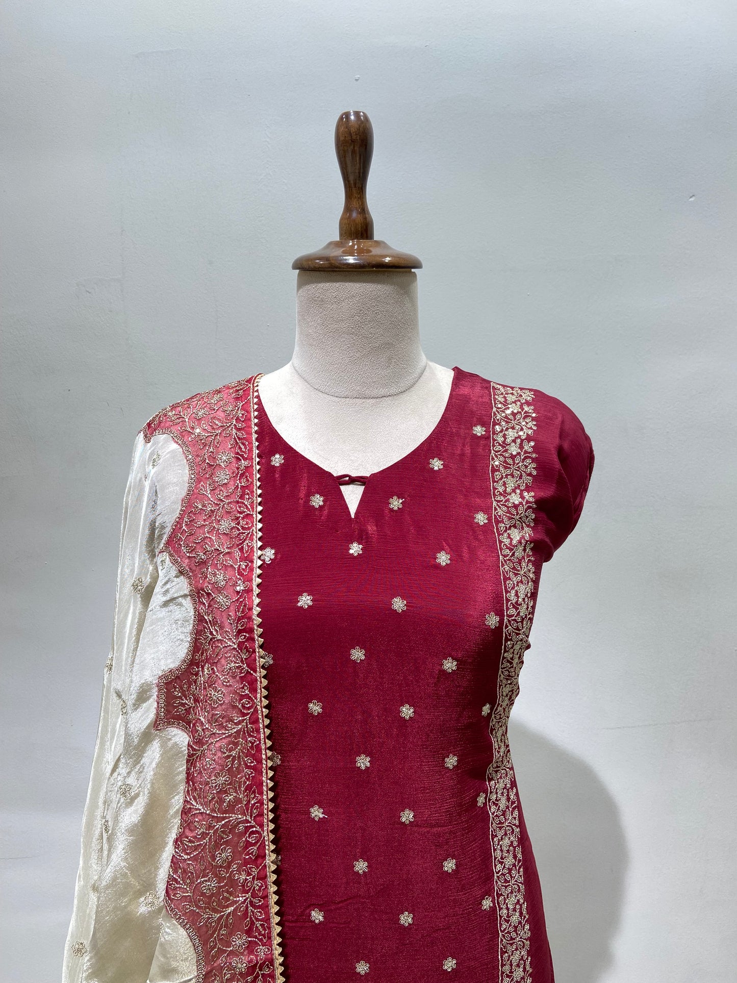 Semi stitch kurta and dupatta with heavy work