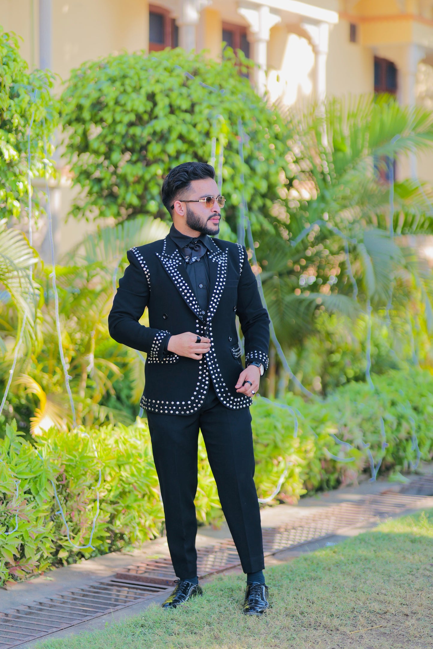 Black Stud Suit set