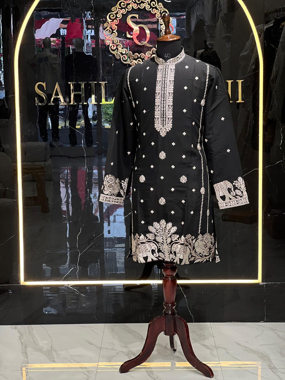 Black Embroidered Kurta – Perfect for Festive & Wedding Occasions
