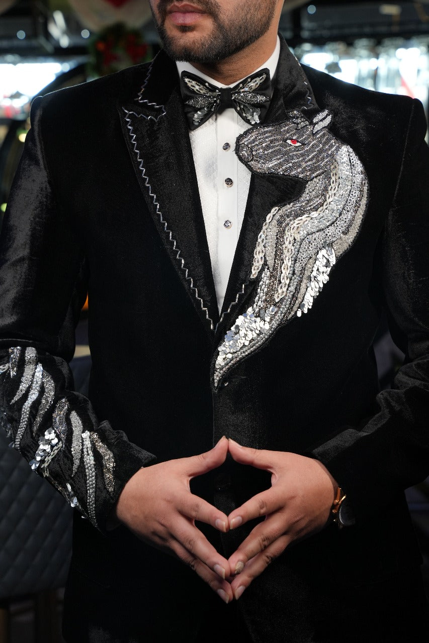 Black velvet tuxedo